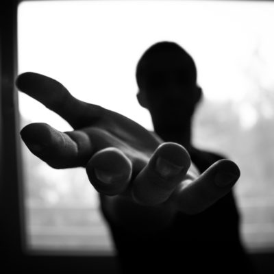 A man reaching out